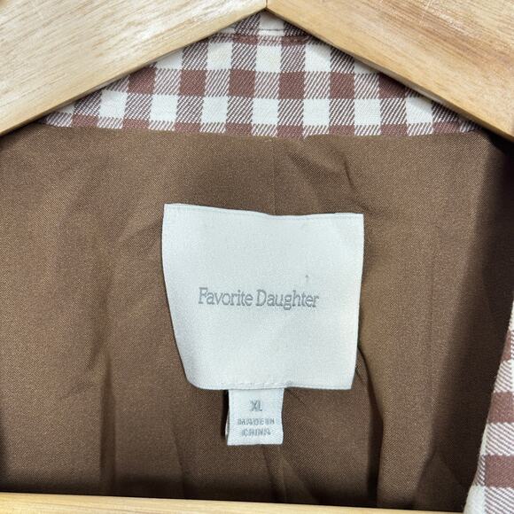 FAVORITE DAUGHTER Break Up Blazer Longline Brown Gingham Sz XL NWOT {L18} - Picture 9 of 12
